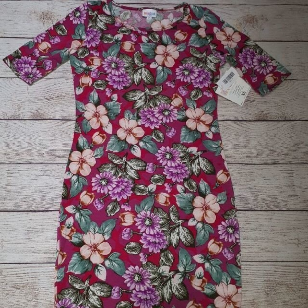 Pink Floral LuLaRoe Julia Dress